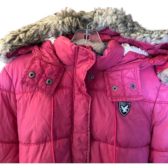 American Eagle Pink Puffer Jacket- Large women’s - Picture 2 of 10